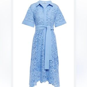 Maje Blue Lace Midi Dress